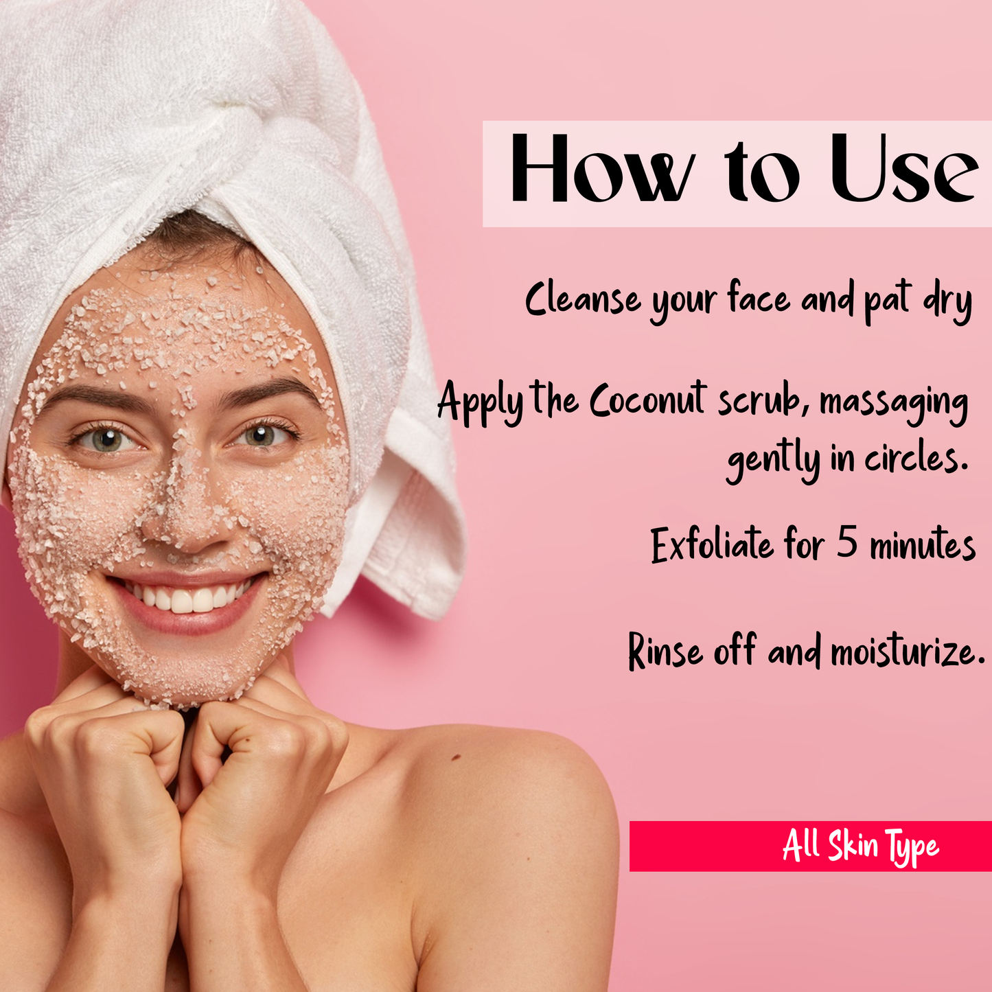 Pink Root Coconut Scrub for Soft, Clean & Healthy Skin, Advanced hydration, Anti-aging, reduce blemishes, 100ml