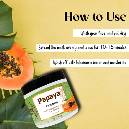 Pink Root Papaya Mask Enriched with papaya extract 500gm, for Skin Brightening, Skin Hydration, Deep Cleansing, Skin Brightening, Moisturization & Nourishment
