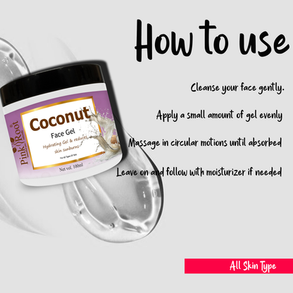 Pink Root Coconut Gel 100ml for Removing Acnes & Pimples, Cleansing of Skin, Moisturising & Nourishment