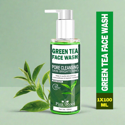 Pink Root Green Tea Pore Cleansing Face Wash 100ml - Harnessing the antioxidant power of green tea, this gentle yet effective face wash deeply cleanses pores, removes impurities, and soothes skin