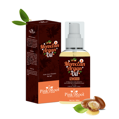 Pink Root Moroccan Argan Oil 100ml | Promotes Hair Growth, Hair-Fall Control