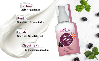 Pink Root Mulberry Sunscreen SPF 50 PA+++ – No White Cast 100ml