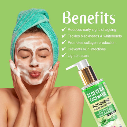 Pink Root Aloevera Moisturizing Face Wash (100ml) For deep cleanses the skin, removes dead flaky skin cells - For Men & Women