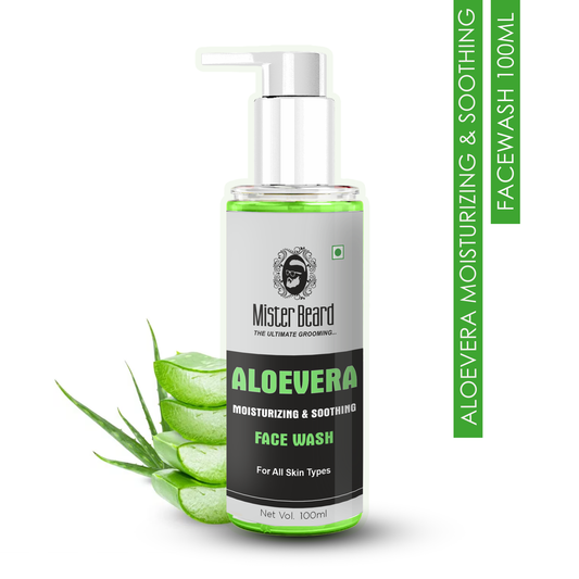 Mister Beard Aloe Vera Moisturizing Facewash 100ml - Aloe Vera Hydrating Gentle - With Aloe leaf Extract