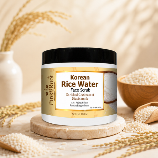 Pink Root Rice Water Scrub For Men & Women | Skin Whitening & Brightening  Scrub|Remove Blackheads |(100 g)