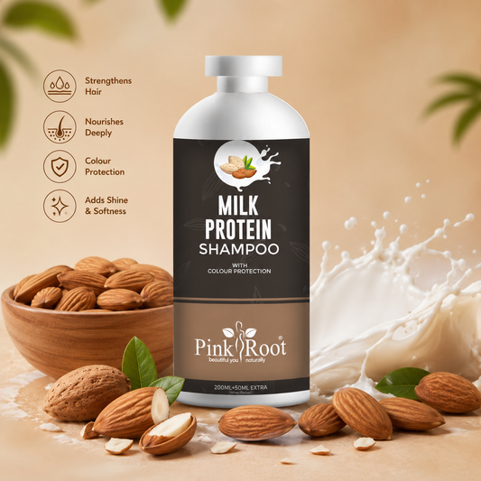 Pink Root Milk Protein Shampoo with Wheat & Milk Proteins | Long, Strong, Silky, Moisturizing hair Shampoo(250 ml)