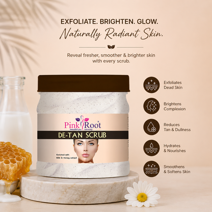 Pink Root DeTan Scrub Enriched with Clove Oil(500 ml) helps in Tan Removal, Blackheads and dirt free skin