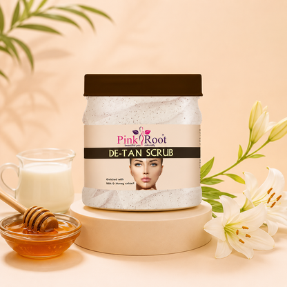 Pink Root DeTan Scrub Enriched with Clove Oil(500 ml) helps in Tan Removal, Blackheads and dirt free skin