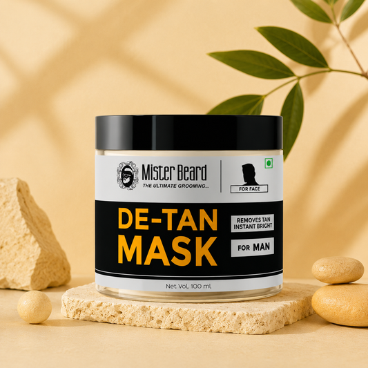 Mister Beard De tan Face Mask 100gm|Clears impurities, tan removal & sun damage cleanses & removes dirt & dead skin cells