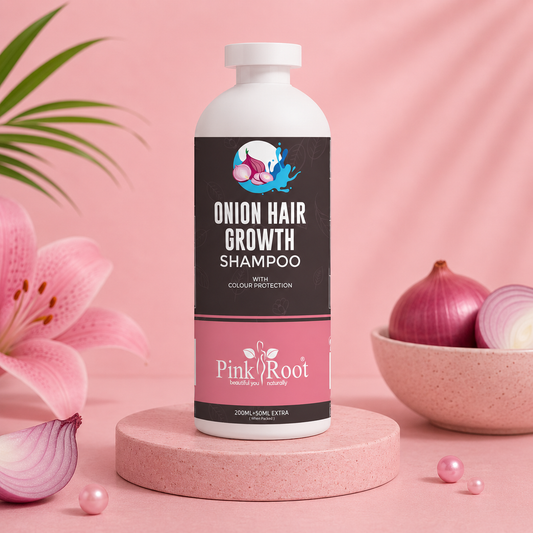 Pink Root Onion Shampoo (250 ml)|Nourishment & Moisturization, Damage Repair, Scalp Cleansing, Anti-hair Fall, Anti-dandruff, Straightening & Smoothening