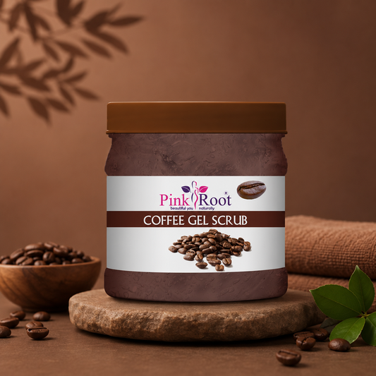 Pink Root Coffee Gel Scrub 500ml for Face & Body, for Tan Removal, Dead Skin Removal, Brighter Skin