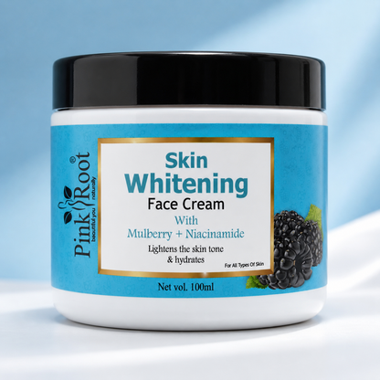 Pink Root Skin Whitening Cream with Niacinamide & Mulberry 100g | Removes Tan, Lightens & Nourishes Skin