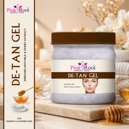 Pink Root Detan Gel 500ml, Skin Brightening Ubtan Face Gel For Glowing Skin,Tan Removal, Whitening, Depigmentation, Oil Control, Acne & Fairness