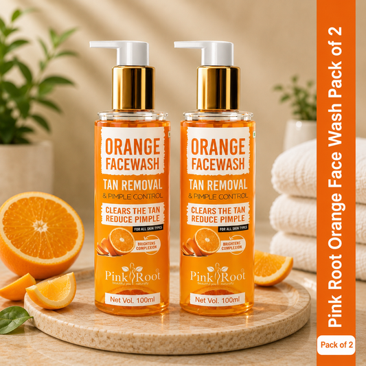 Pink Root Orange Face Wash  Suitable For All Skin Types Paraben And Sulphate Free Pack of 200ml Face Wash.