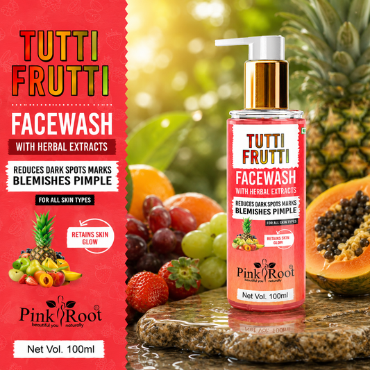 Pink Root Tutti Frutti Face Wash (100 ml) - Oil Balancing, Oil Control, Tan Removes, Dark Spot Removal