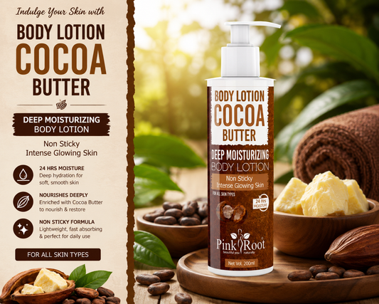 Pink Root Cocoa Butter Body Lotion 200ml | Moisturization & Nourishment, Softening & Smoothening