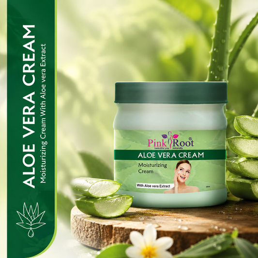 Pink Root Aloe Vera Moisturizing Cream 500ml, For Acne Control, Moisturising Skin & Glowing Radiant Skin