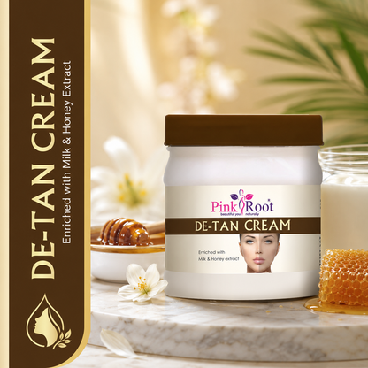 Pink Root DeTan Cream Products For Glowing Skin,Tan Removal, Whitening, Depigmentation, Oil Control, Acne & Fairness, No Parabens, No Mineral Oil, No Sulphate, No Silicone  (500 ml)