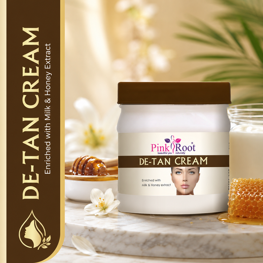 Pink Root DeTan Cream Products For Glowing Skin,Tan Removal, Whitening, Depigmentation, Oil Control, Acne & Fairness, No Parabens, No Mineral Oil, No Sulphate, No Silicone  (500 ml)