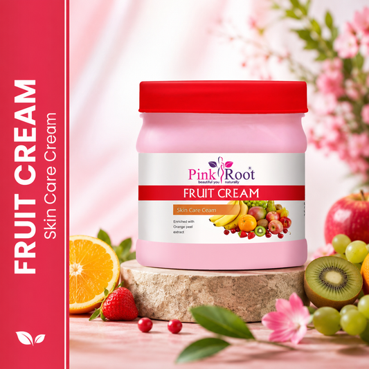Pink Root Mix Fruit Cream Skin Care Cream Enriched with Vitamin E Oil for Removing dead cells & Nourishing Skin (500 ml)