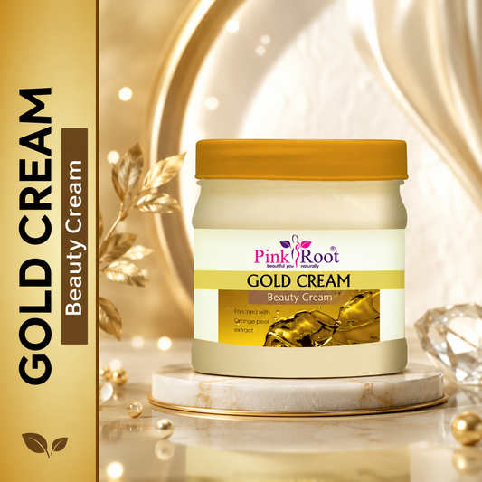Pink Root Gold Cream (500 ml) For Daily Care, Gold Radiance & Glow, Skin Brightening, Pigmentation Removal