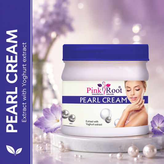 Pink Root Pearl Massage Cream, Deeply Hydrating, Moisturizing & Skin Brightening ; Remove Impurities, Makeup and Pollution from Skin Pores with Yoghurt Extract (500 ml)