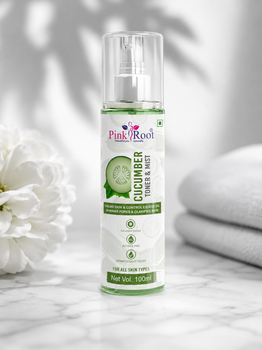 Pink Root Cucumber Toner & Mist 100ml, Hydrating Pore Tightening Moisturizing Revitalising Face Spray Toner for All Skin Types, Natural, No Alcohol, Parabens & Sulphates