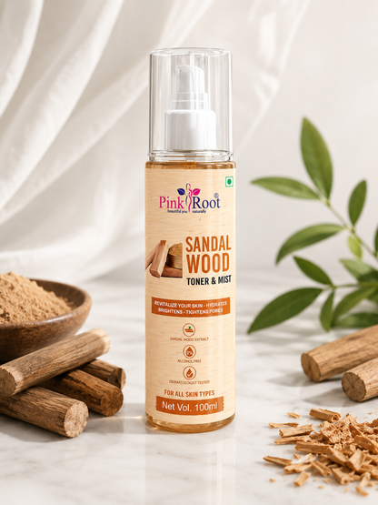 Pink Root Sandalwood Toner 100ml  Sandalwood Face Toner | For Open Pores Tightening & Dirt Remover
