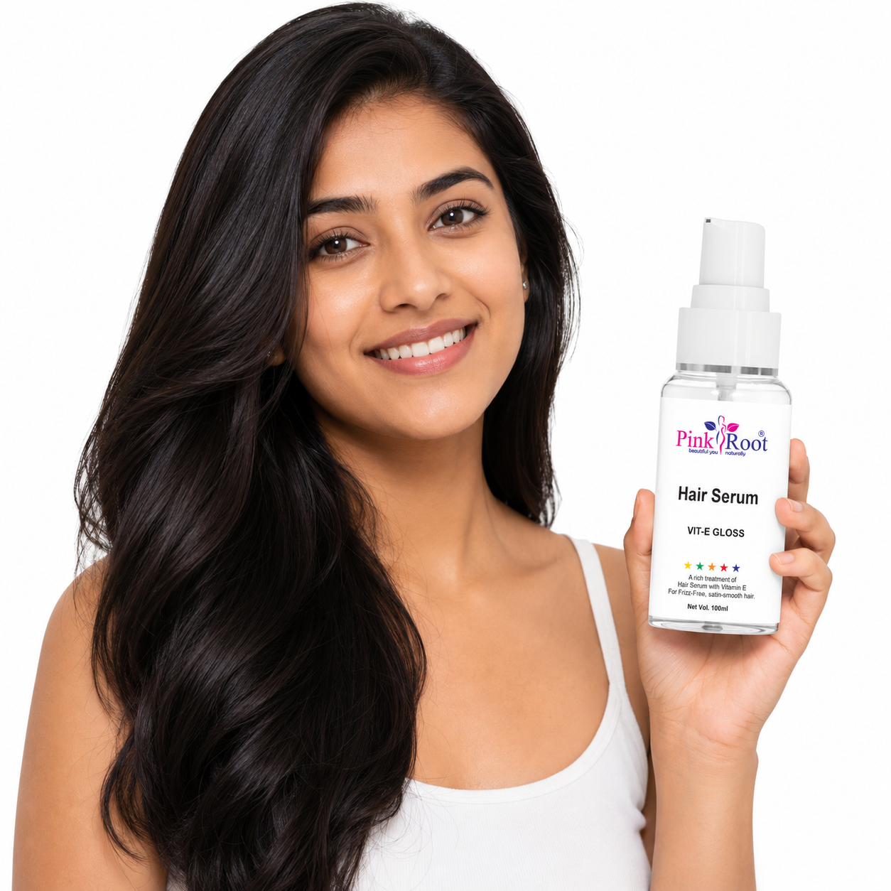 Pink Root Vitamin E Hair Serum for Smooth & Shiny Hair