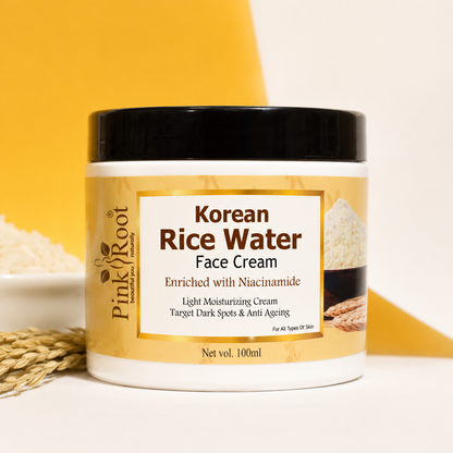 Pink Root Rice Water Face & Body Cream 100gm | Korean Glass Skin Moisturizer with Hyaluronic Acid & Probiotics | Brightening, Hydrating & Oil Control Cream