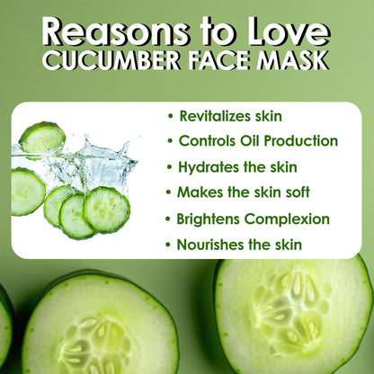 Pink Root Cucumber Mask Enriched with Cucumber extract (500 ml) provides Soothness to Skin, Acne free Skin, Removes Dirt, Gives Hydration