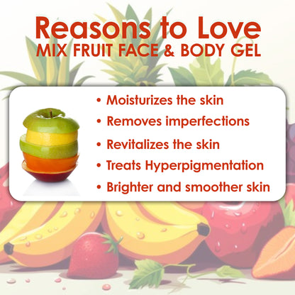 Pink Root Mix Fruit Gel 500ml, Enriched with Aloe Vera & Papaya Extract,Vitamin E Oil for Removing dead cells & Nourishing Skin (500 ml)