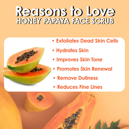 Pink Root Honey Papaya Scrub 500ml - Skin Whitening, Brightening, Softening & Smoothening, Dark Spot Removal, Anti Ageing, Best Detan Scrub, Radiance & Glow