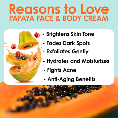 Pink Root Papaya Cream 500ml, with Papaya Extract & Vitamin E Oil for De-Pigmentation, Acne Removal & Skin Whitening