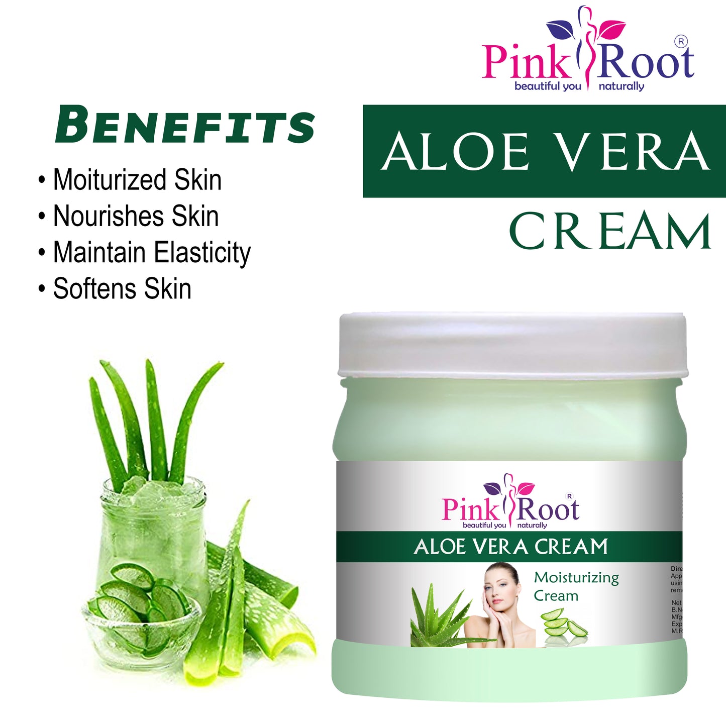 Pink Root Aloevera Eco Facial Kit, 500ml Pack of 4, for Anti Acne, Pimples Control, Tan Removal, Dead Skin Removal, Nourishing & Moisturising Skin