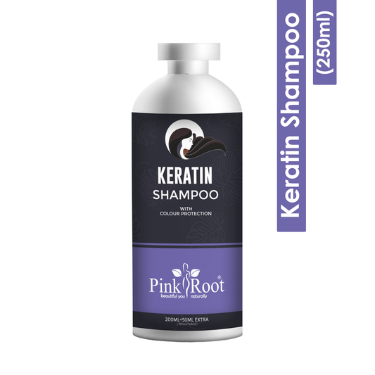 Pink Root Keratin Hair Shampoo (250 ml) for Smoothening of Hairs and Volume Enhancement