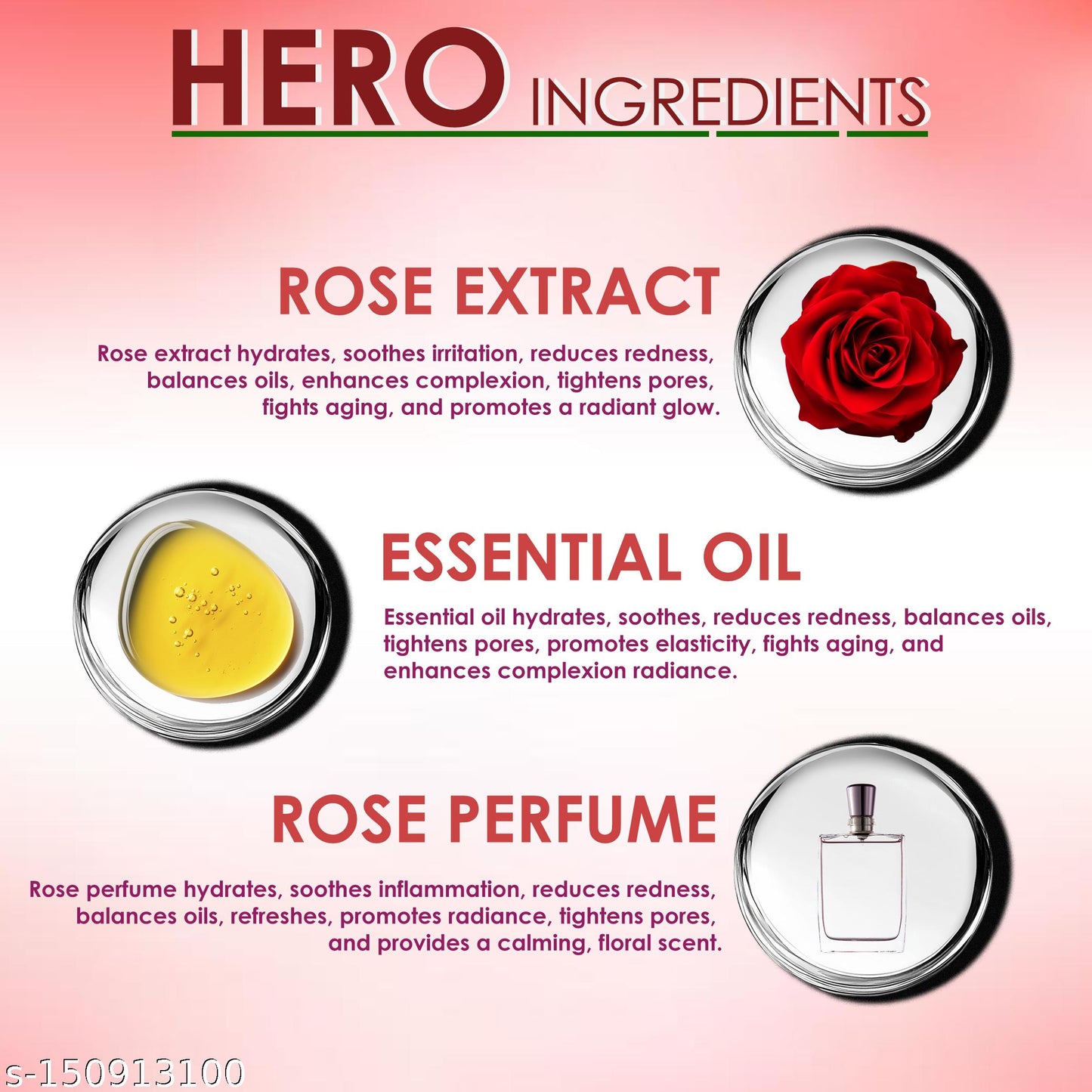 Pink Root Rose Eco Facial Kit , 500gm Pack of 4, Glowing Skin,Tan Removal, Whitening, Depigmentation, Oil Control, Acne & Fairness