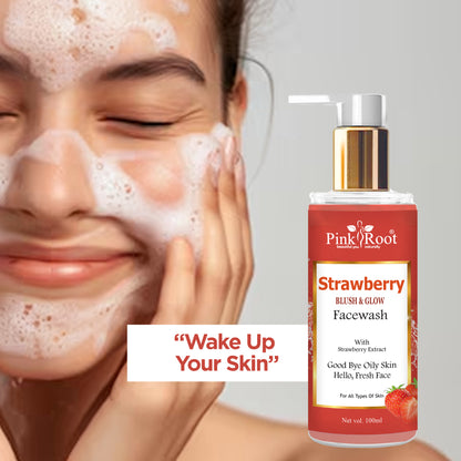Pink Root Strawberry Face Wash for Oily & Acne-Prone Skin