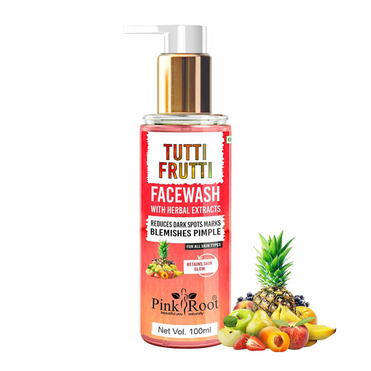 Pink Root Tutti Frutti Face Wash (100 ml) - Oil Balancing, Oil Control, Tan Removes, Dark Spot Removal
