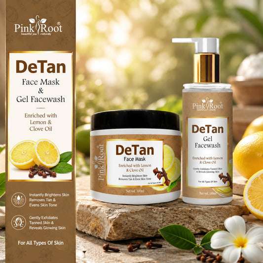 Pink Root Detan Face Mask with Detan Facewash Combo
