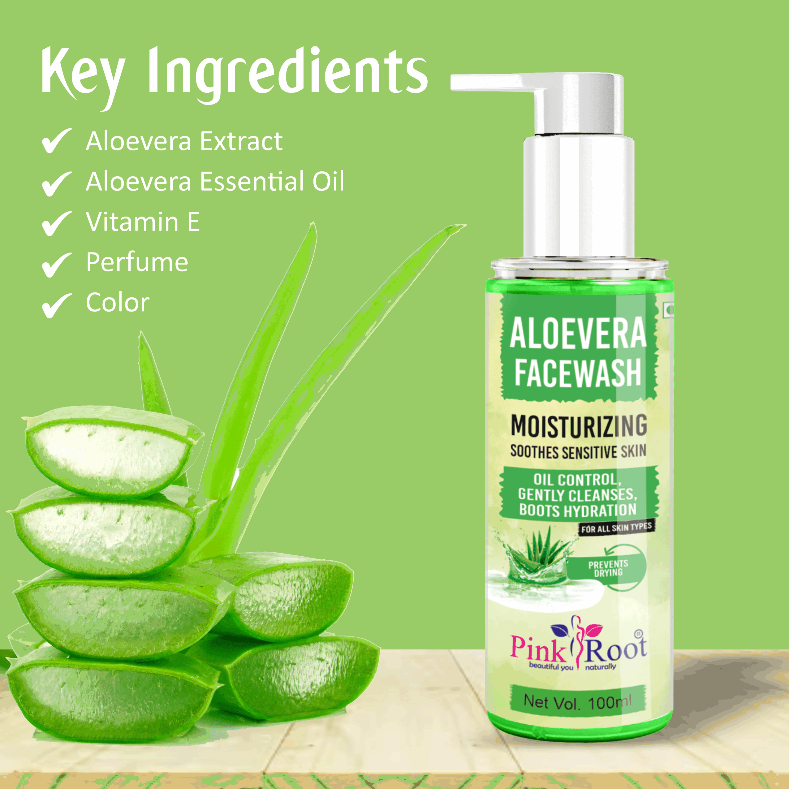 Aloevera Moisturizing Face Wash (100 ml) For Men & Women