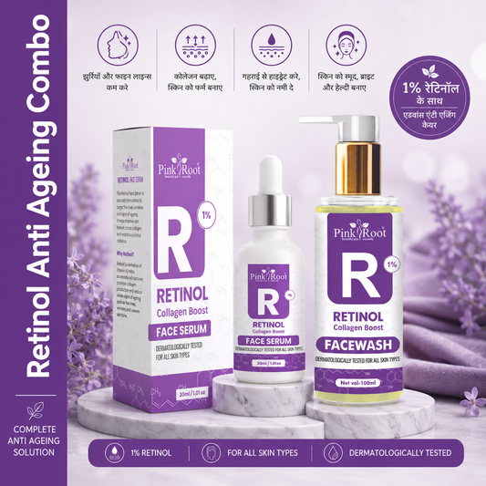 Pink Root Retinol Face wash with Retinol Serum (Pack of 2)