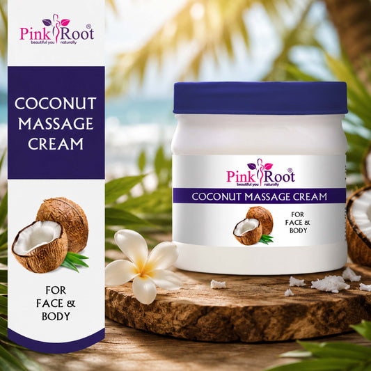 Pink Root Coconut Facial Moisturizer Cream 500ml for Skin Whitening, Brightening, Tightening & Moisturising for Face & Body (500 ml)
