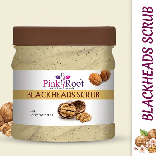 Pink Root Blackheads Scrub with Walnut Apricot Scrub (500 ml) for Removing Blackheads, Whiteheads, Dirt Removal & Tan Removal