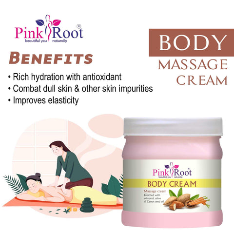 Body Massage Cream Enriched with Almond ,Olive, Carrot seed oil 500ml