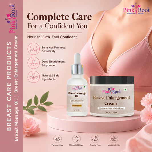 Pink Root Breast Enlargement Cream with Serum (Pack of 2)