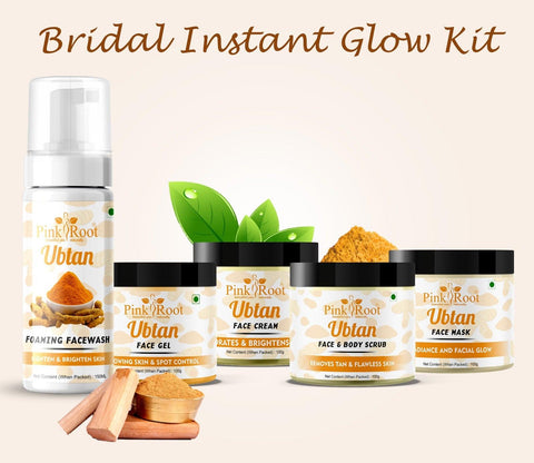 Bridal Instant Glow Facial Kit,Bridal Facial Kit for Radiant & Glowing Skin - Pink Root