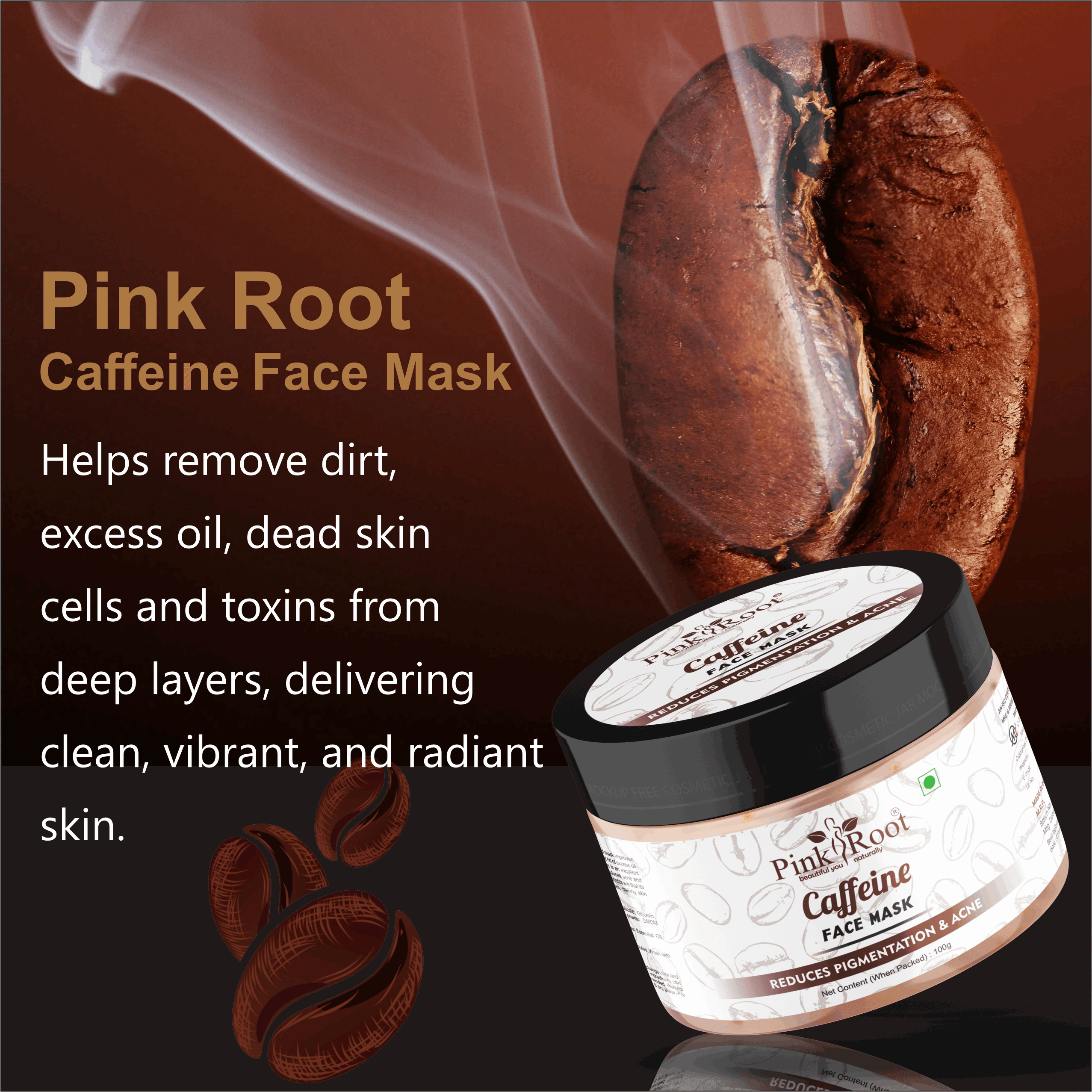 Caffeine  Sugar Face Mask Reduces acne & Pigmentation