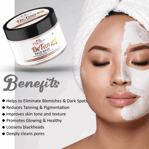 DeTan Face Mask 100gm For Glowing Skin,Tan Removal, Whitening, Depigmentation, Oil Control, Acne & Fairness, Pollution removing wash-off face mask for All Skin Types No Parabens, No Mineral Oil, No Sulphate, No Silicone  (100 g)