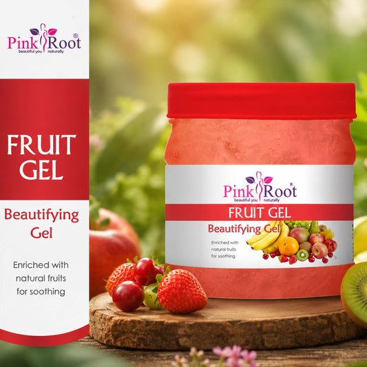 Pink Root Mix Fruit Gel 500ml, Enriched with Aloe Vera & Papaya Extract,Vitamin E Oil for Removing dead cells & Nourishing Skin (500 ml)